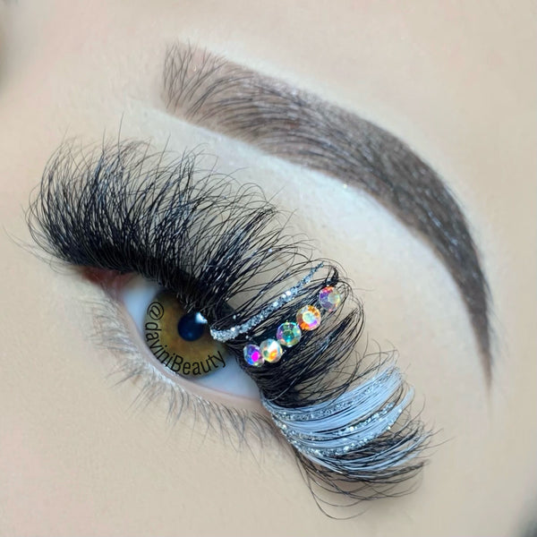 Mink Glitter Lashes: 25mm